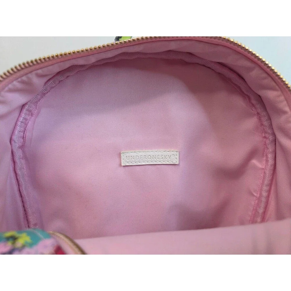 Under One Sky Love Heart Mini Backpack & Matching Zip Pouch Pink Graffiti Bag